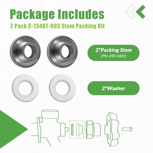 C-134KT-803 Stem Packing Replacement Kit for C-134 C-135 C-144 C-154 C-434 and P-164 Wall Hydrant, for C-108 Hot and Cold Water Faucet (2 Pack) - style: 2 Pack C-134KT-803