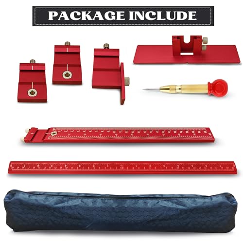Cabinet Hardware Jig,Aluminum Alloy Cabinet Handle Template Tool-Cabinet Jig for Fast and Accurate Installation of Handles and Pulls (Red) - color: Red
