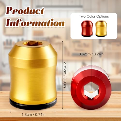 2Pcs Screwdriver Head Magnetic Ring, Strong Magnetic Screw Ring Set Removable Household Tool for Drills, Universal Bit Holder for Hex Screwdrivers & Power Bits (Red+Yellow)