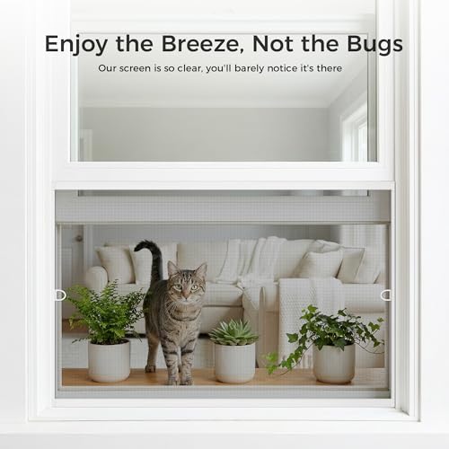 FLYZZZ 2-Pack Window Screen Frame Kit, Heavy-Duty DIY Window Screen Replacement Kit up to 36" x 36" with Upgraded Aluminum Frame (125g/m), Full Tool Set & Easy-Install Clips - size: 36" x 36"