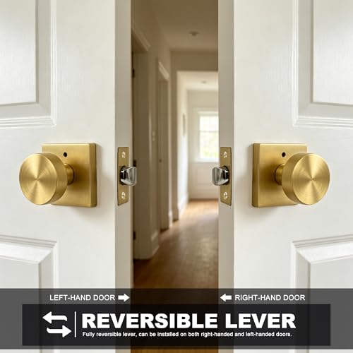 Interior Privacy Door Knob, Matte Gold 3 Pack - color: Matte Gold