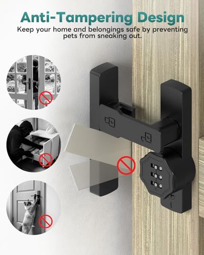 Keyless 90/180 Degree Sliding Barn Door Lock Latch, Black-2PCS - color: Black-2PCS