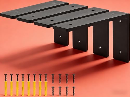 6 inch X 4 inch Shelf Support Bracket Heavy Duty, L Shelf Brackets, max Load 66 lbs, , Metal Brackets for Shelves, countertop Bracket ,Corner Brace,Pack of 4. (6"x 4" L Shape) - size: 6" x 4" (L-Shape)