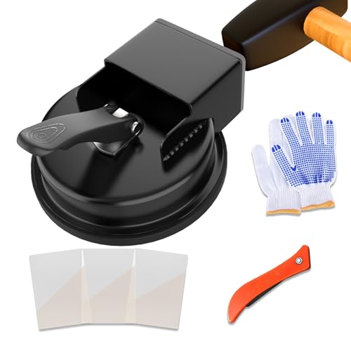 Floor Gap Repair Tool Kit - Professional Wood Laminate Vinyl Flooring Gap Fixer with Slotting Knife, 3 Adhesive Pads & Gloves for DIY Home Repair (Black) - color: Black