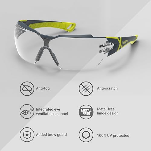 HexArmor MX300 Safety Glasses | Anti-Fog | ANSI Z87+ | 100% UV Protected - color: Clear Trushield