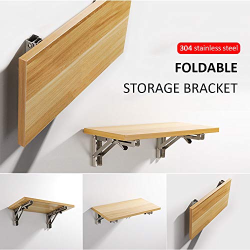 Storystore Folding Shelf Brackets - 20 Inch Heavy Duty Stainless Steel Collapsible Shelf Bracket for Bench Table, Space Saving DIY Bracket, Max Load: 550lb - size: 20 Inch