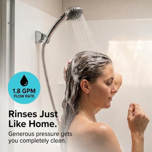Dura Faucet DF-SA400K-CP RV Handheld Shower Head Hose Kit (Chrome) - color: Chrome Polished, size: Full Kit