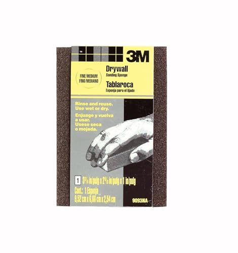 3M Small Area Drywall Sanding Sponge, 3.75x 2.63 x 1 in, Fine/Medium - size: 3-3/4 in x 2-5/8 in, style: Fine/Medium