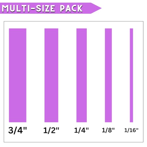 5 Rolls Pinstripe Tape - Masking Tape 1/16", 1/8", 1/4", 1/2", 3/4" - Thin Painters Masking Automotive Tape for DIY, Car, Auto, Paint, Art, Tumblers (Purple) - color: Purple