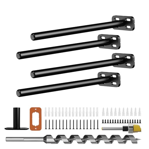 4pcs Wall Shelf Brackets Heavy Duty Floating Shelf Bracket Hidden,Invisible Black Shelving Brackets Decorative Floating Shelf Hardware Heavy Duty,Metal Shelf Support Bracket(8"-4pcs) - size: 8 inch-4pcs