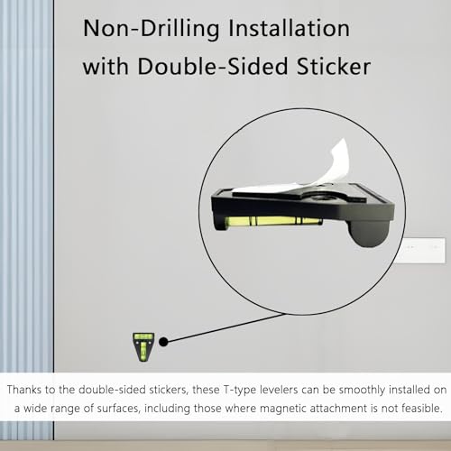 Magnetic RV Bubble Level, Mini Self-Adhesive T Type Small Leveler Indicator for RV Camper Travel Trailer Motorhome Leveling Blocks Accessories Essentials Must Haves