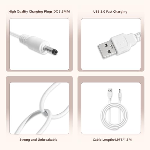 4.9FT Charger Cable for Flawless Pedicure Tool, for Finishing Touch Flawless Pedi, USB to DC Power Cable for Foot Callus Remover Tool Electric, Foot File Electric, Electric Callus Remover for Feet