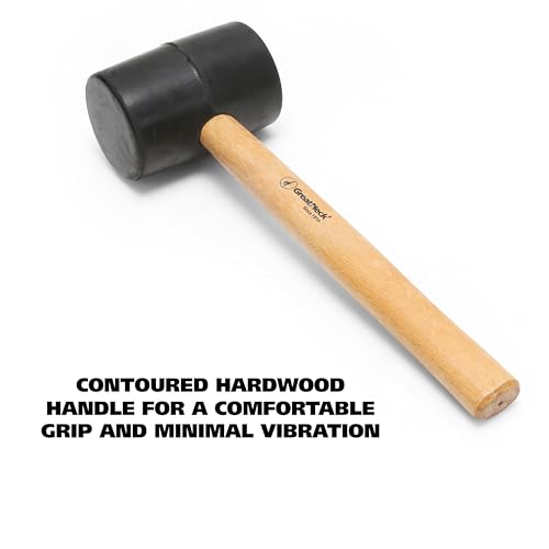 GreatNeck 32 Oz. Rubber Mallet with Hardwood Handle Won't Mar or Scratch - size: 32 oz