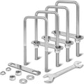 4 Sets M12 Square U Bolts 3 Inch Wide, 1/2" x 3-1/16" W x 7-5/16"L - size: M12 x 3-1/16"W x 7-5/16"L