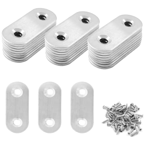 Jiozermi 24 Pcs Straight Brace, 1.6" x 0.6", Stainless Steel Silver - size: Silver, 1.6” x 0.6”, 24 Pcs