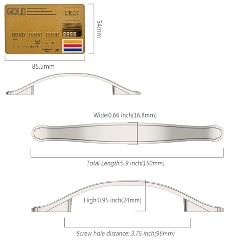 Amerdeco 10 Pack Brushed Satin Nickel Cabinet Pulls 3.75 Inch(96mm) Hole Center Drawer Pulls Cabinet Hardware Kitchen Cabinet Handles for Bathroom ZH0068 - color: Brushed Satin Nickel, size: 3.75"/96MM Hole Center