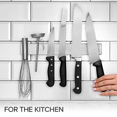 Modern Innovations Magnetic Knife Holder for Wall and Fridge - 12" Knife Magnetic Strip, Magnet Kitchen Knife Holder and Rack, Stainless Steel Magnetic Knife Bar for Kitchen Utensils - size: 12 Inch
