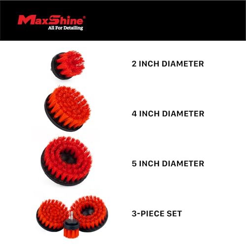 Maxshine 5" Universal M8 Medium-Duty Drill Brush for Upholstery & Carpet – Power Scrubber Attachment for Car Detailing, Fabric & Home Cleaning – Deep Cleaner Removes Stains & Grime - size: 5" Medium-Duty Drill Brush