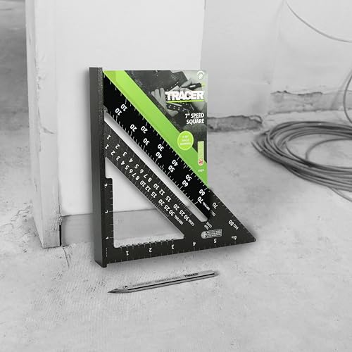 TRACER 7 in Aluminum Rafter Square - Framing Carpenter Triangle Ruler - size: 7 inch
