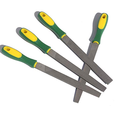 ASNOMY Heavy Duty 8“ Steel File and Rasp Set with Rubber Handles，High Carbon Steel Rasp & Flat Metal File for Wood, Metal, Steel, Plastic