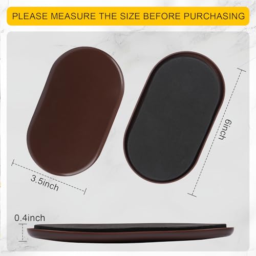8PCS Furniture Sliders, 3-1/2" x 6" Furniture Movers Sliders on Carpet | Anti-Scratch & Labor-Saving, Reusable, Fits Round & Square Furniture Legs, Heavy Moving Pads for Sofa, Bed, Table & Desk - color: Brown (for Carpet)