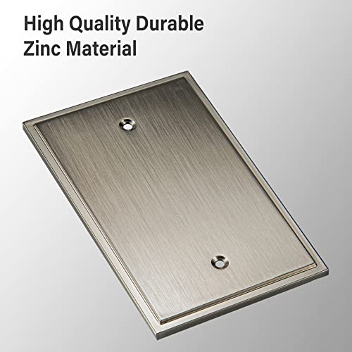 Henne Bery Soft Modern Decorative Wall Plate Switch Plate Outlet Cover (Single Blank 2PK, Satin Nickel) - style: Single Blank 2PK
