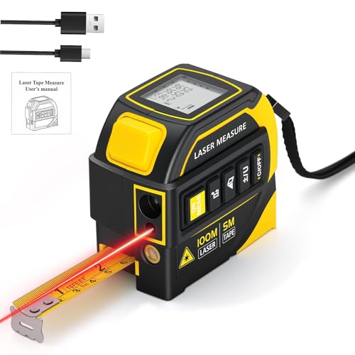 4-in-1 Digital Laser Tape Measure 328ft/100m with 16ft/5m Tape