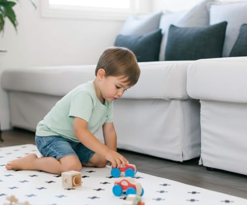 Yay Mats Extra Large Puzzle Play Mat, Brooklyn Cross - color: Brooklyn Cross White