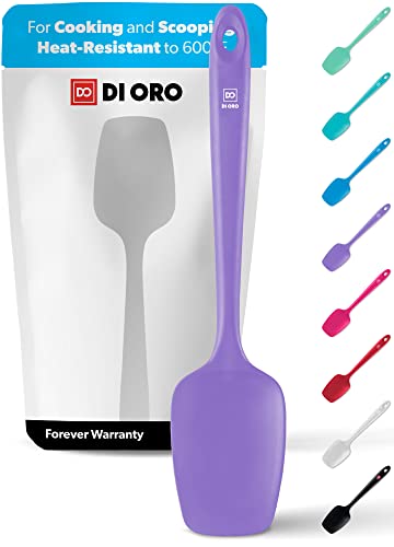 DI ORO Silicone Spoonula - Spoon Spatula, 600F Heat Resistant, Lavender - color: Lavender