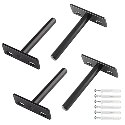 Luomorgo 3 Inch Floating Shelf Bracket, Black Blind Shelf Support, 4 Pcs - size: 3 Inch-Black