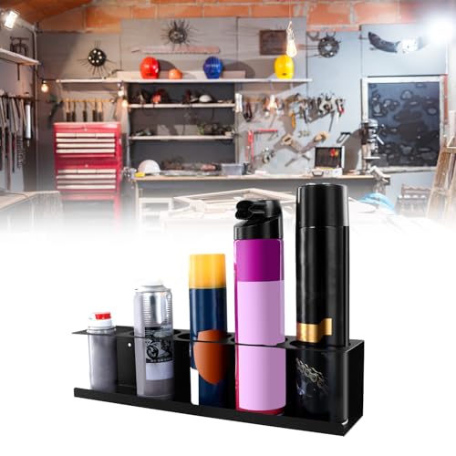 QWORK Heavy-Duty Aerosol Spray Can Holder Rack Organizer, Steel, Powder-Coated, Holds 20 Cans, 4 Pcs, Multipurpose Wall, Toolbox, Cart Mount, No Assembly Required