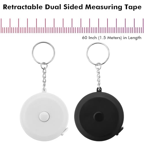 2PCS Keychain Measuring Tape for Body,60 Inch/1.5M Dual Sided Tape Measure