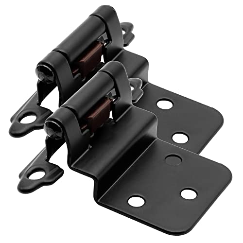30 Pack (15 Pairs) 3/8" Inset Self Closing Cabinet Hinges Matte Black - color: Matte Black, size: 30 Pack (15 Pairs)