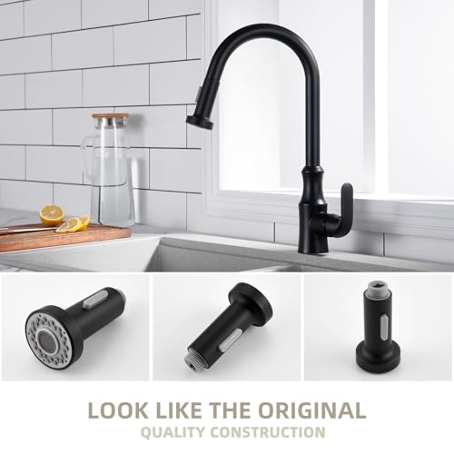 Angle Simple Kitchen Faucet Head Matte Black, NSF/ANSI/CAN 61 & 372 Tested - color: Matte Black