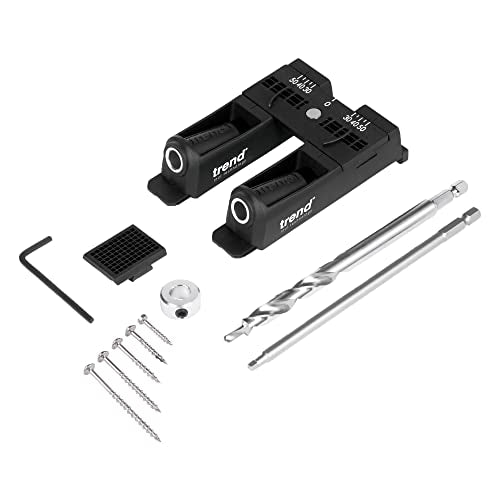 Trend 3 in 1 Pocket Hole Jig Kit with Pocket Hole Jig, HSS Drill Bit & Depth Setting Collar, Square Drive Bit, 50 Screws & Kit Storage Case, PH/JIG/BK - style: 3-in-1