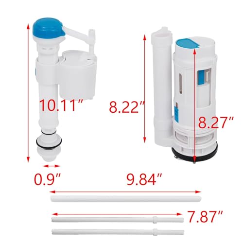 T Tulead Toilet Dual Flush Valve Replacement Parts Fill Valve Thread 0.9"