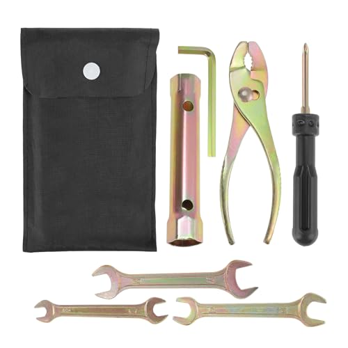 8PCS Motorcycle Repair Tool Kit, Spark Plug Socket Pliers Hexagonal Wrench M6 Double Ended Screwdriver Dual Head Wrench 8-10mm 12-14mm 14-17mm, Portable Motorbike Maintenance Tools