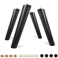 FoDau770 Rubber Wood Legs 12", Slant Taper, 5/16"-18 Thread, Black, 4pcs | Wood Couch legs - Mid Century Sofa Legs - Furniture legs Replacement for Cabinet Dresser Chair Ottoman - color: Black, size: 12 Inch - Slanted (80°)