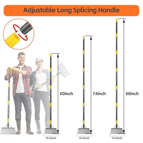 Garden Shovel, Weeding Tool, Multifunctional Garden Cleaning Shovels, 72 Inch Floor Scraper Long Handle, Heavy Duty Metal Flat Spade Shovel for Lawn Edging, Crack Weeder, Ice Chopper, Snow Shovel - size: 72"