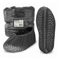 Premium Disposable Boot & Shoe Covers Booties, Durable, Non-Slip, Non-Toxic, Recyclable Protectors, Fits Most Shoes - Black - Pack of 100 (50 Pairs) - style: Black Bag of 100