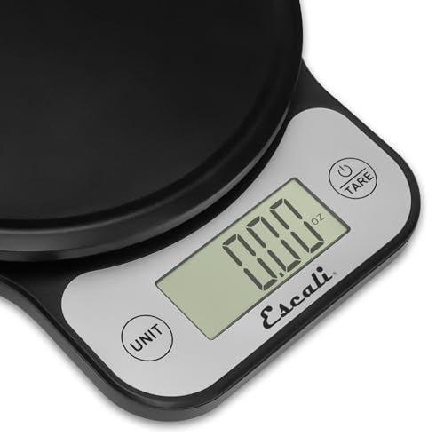 Escali Telero Digital Food Scale, High Precision Kitchen Scale for Cooking, Baking, Portion Control, Meal Prep, Weigh in Grams and Ounces, 11 lb Capacity, Black (T136) - color: Black