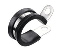 LOKMAN 12 Pack 1/4 Inch Stainless Steel Cable Clamp, Rubber Cushioned Insulated Clamp, Conduit Wire Holder Strap Clips for Tube, Pipe, Cord Installation (1/4 Inch) - size: 1/4 Inch