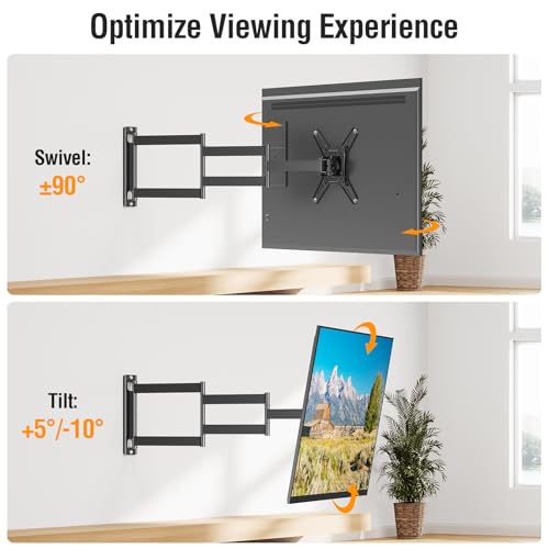 ELIVED Long Arm TV Mount for 14-42" TVs Monitors, Max VESA 200x200 - size: 5 Arms: 29.5"