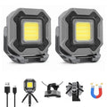 2-Pack 1200LM Magnetic Rechargeable LED Work Light for Car Camp - color: Gray