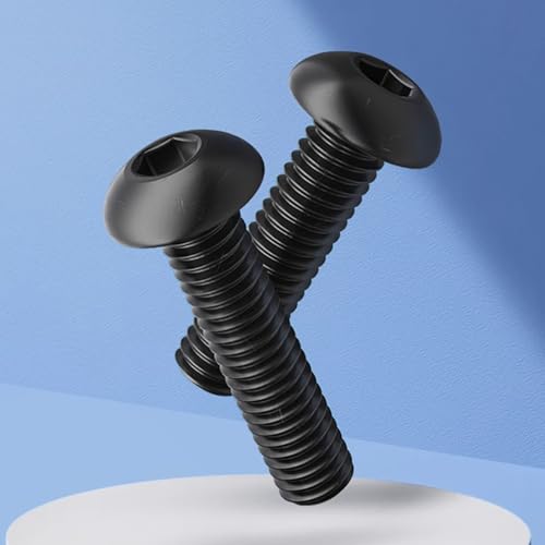 20 PCS M6*20 Cup Head Nuts and Bolts, Hex Head Bolt, Furniture Spare Parts, Crib Bolts Replacement Kit, Fully Threaded, Black Oxide Furniture Screws Connector for Chair Furniture Cots Beds - size: M6*20