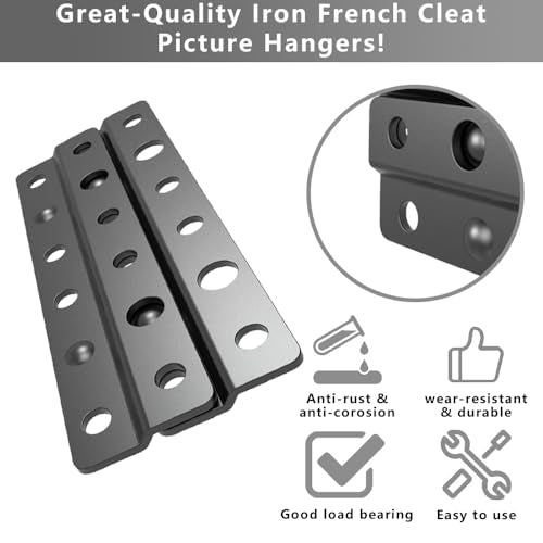 Metal Interlocking French Cleat Picture Hanger 4", 4 Pairs - size: 4 Inch