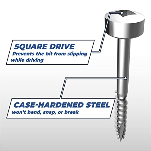 Kreg Zinc Pocket-Hole Screws - SPS-C1-500 - 1-Inch - Coarse Thread - Pan Head - Indoor - 500 Count | Zinc Pocket-hole Screws, Coarse Thread, Pan Head for Strong Indoor Woodworking Joints