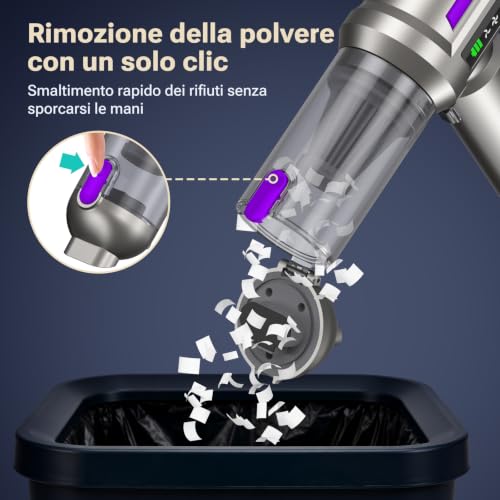 Yomile Mini Vacuum Cleaner, 2 in 1 27000PA Brushless Car Vacuum Air Duster 9000mAh Battery Air Blower Wireless Handheld Vacuum for Car,Office and Home - color: Dark Purple