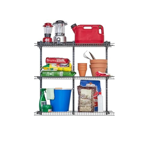 Rubbermaid Fasttrack Rail Storage 36"x12" 3-Shelf Kit, 350 lbs. Per Shelf, for Home/Garage/Shed/Workshop Organization - size: 36" Shelf