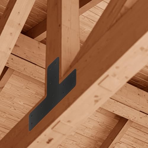 4 Pcs 12*8 Inch T Post Timber Brackets,Post to Beam Connector - style: 4 Pack T Shape(12×8)